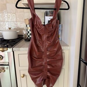 House of CB Brown Latex Dress